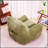 Oversized Comfy Beige Bean Bag Chair With Armrests For Adults - Cozy Fluffy Lounge Sofa For Living Room, Bedroom & Dorm-382873021