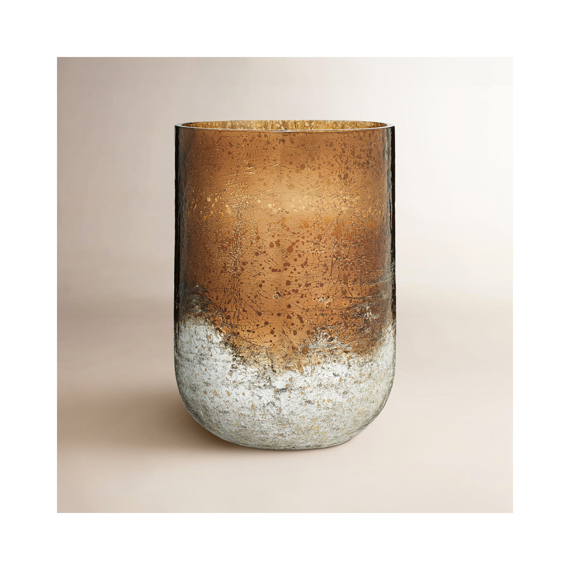 Noble Holiday Woodfire Small Radiant Glass Candle, Large Radiant Glass