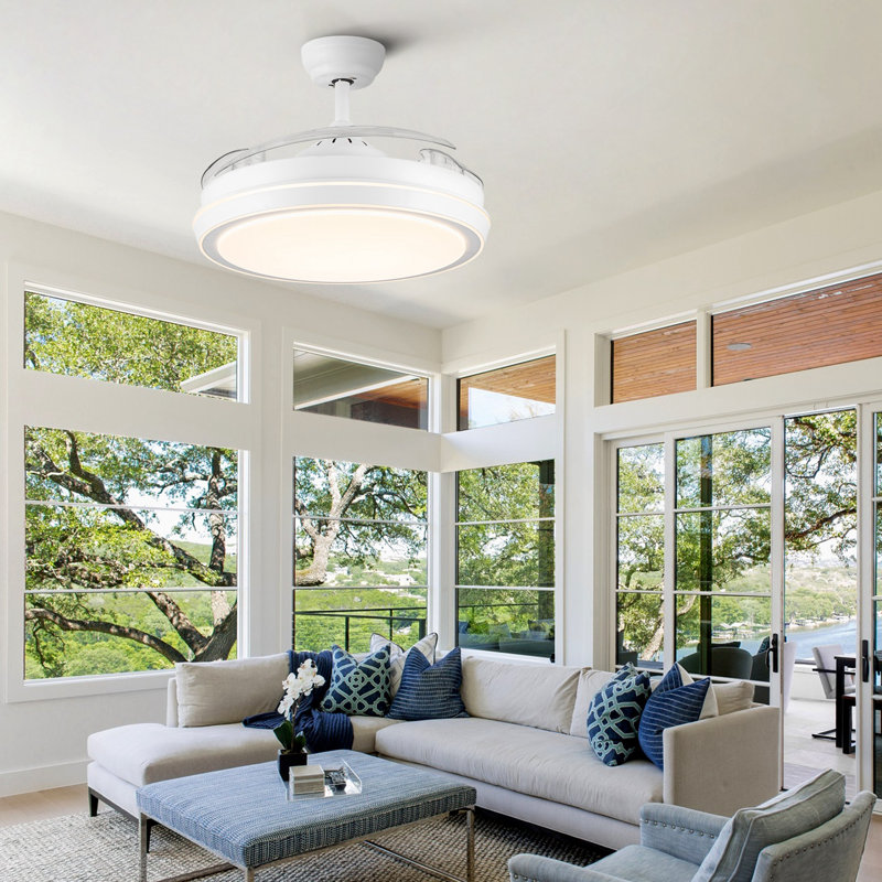 41,96 Ventilateur de plafond, Blanc brillant, Blanc brillant