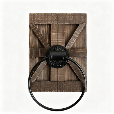 Porte-serviettes de salle de bain Porte-serviette en bois noir