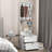 2-in-1 Coat Rack and Nightstand with Storage and Hooks