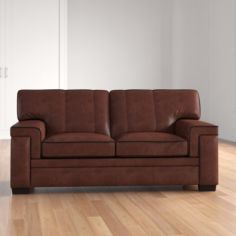 Causeuse en cuir véritable 67,5 po Cabott