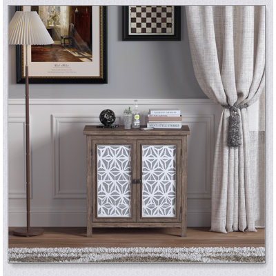 Rustic Natural Aged Brown Solid Wood Transitional Storage Cabinet – 31.89/