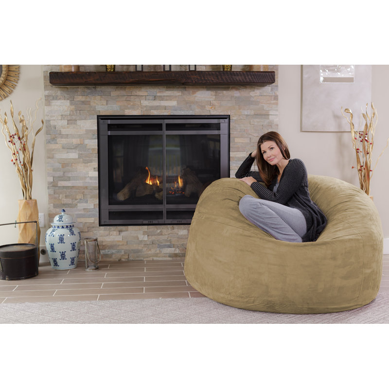 Fauteuil à billes: fauteuil à billes rembourré en mousse à mémoire de forme de 5 pi avec housse amovible et lavable à la machine - Fauteuil à billes avec housse en microfibre douce - Couleurs et tissus