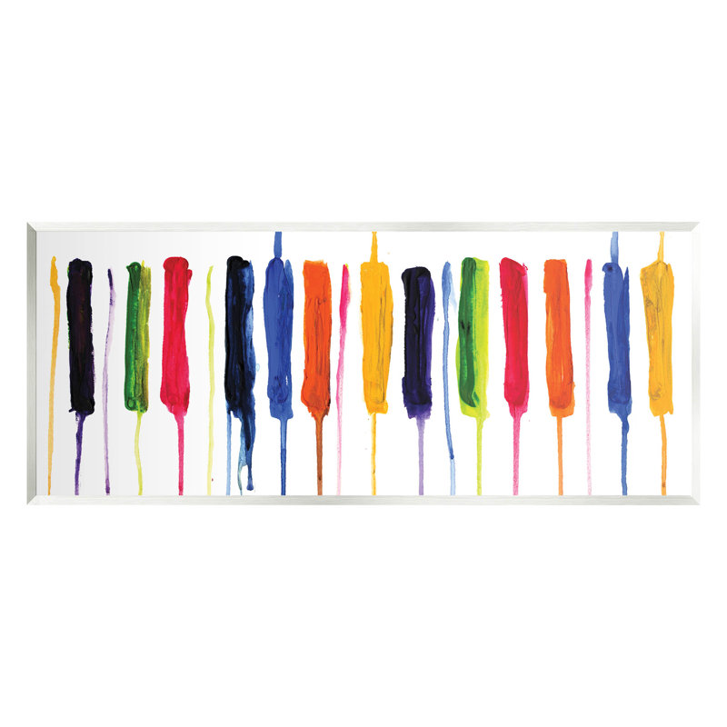 Art contemporain sur toile, "Rainbow Streaks" par Kamdon Kreations, H 7 po x l 17 po x P 0,5 po