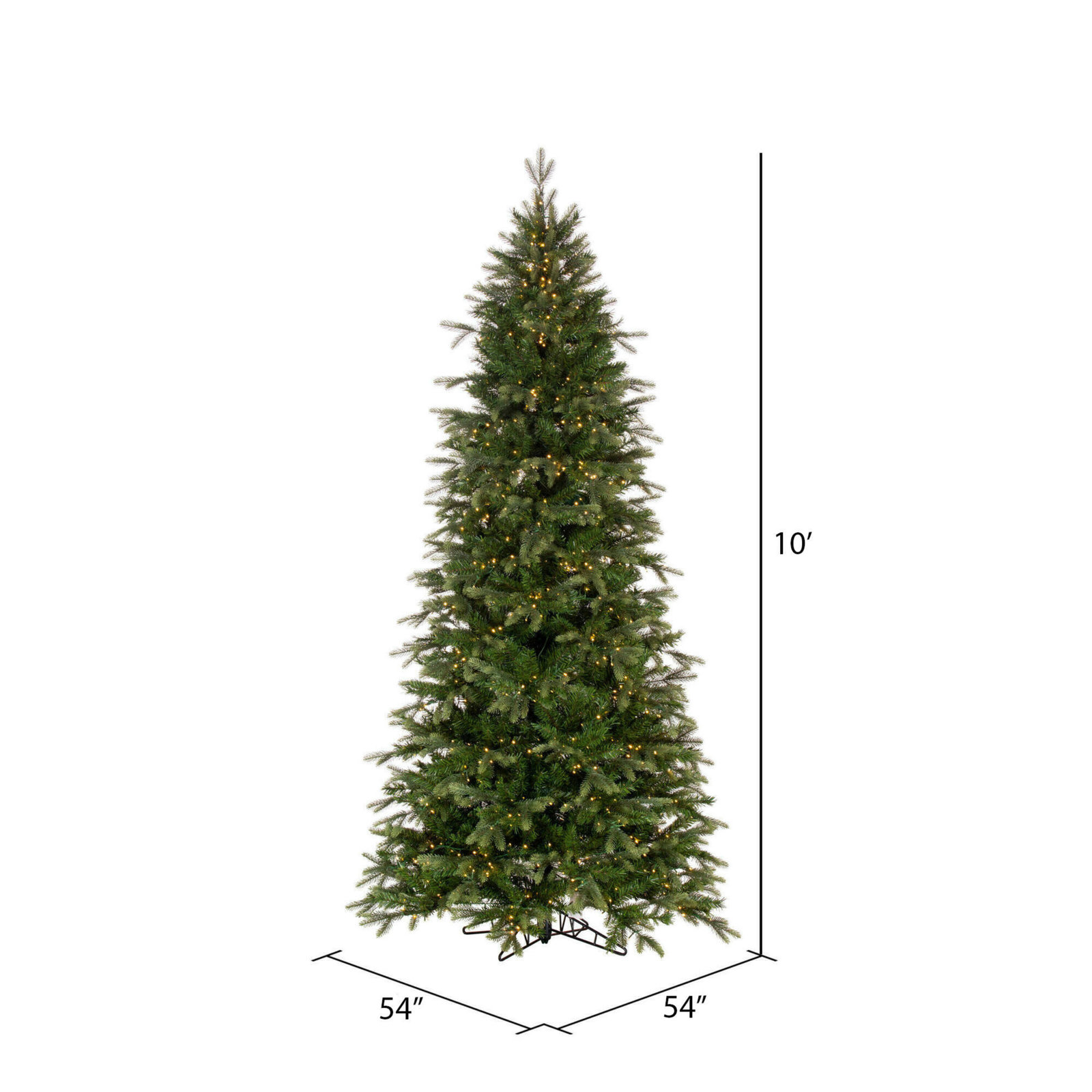 Slim Pre-Lit Fir Christmas Tree, 10 ft