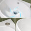 Lavabo de salle de bain blanc 16,5 x 11 lavabo suspendu suspendu à gauche pour salle de bain en porcelaine blanche avec trou pour robinet