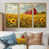 Toile avec cadre flottant or