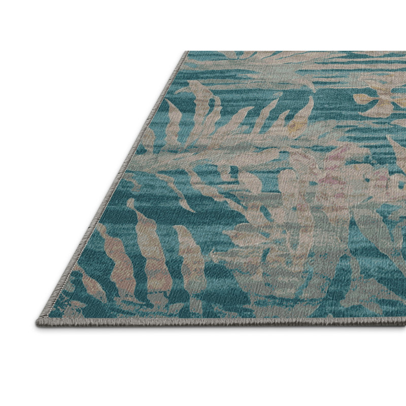 Machine Washable Gray Area Rug, Rectangle 5' x 8'
