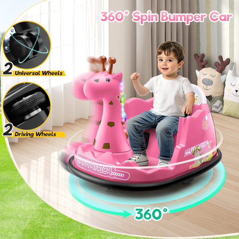 Jouet autoportant 12 volts Giraffe, Rose
