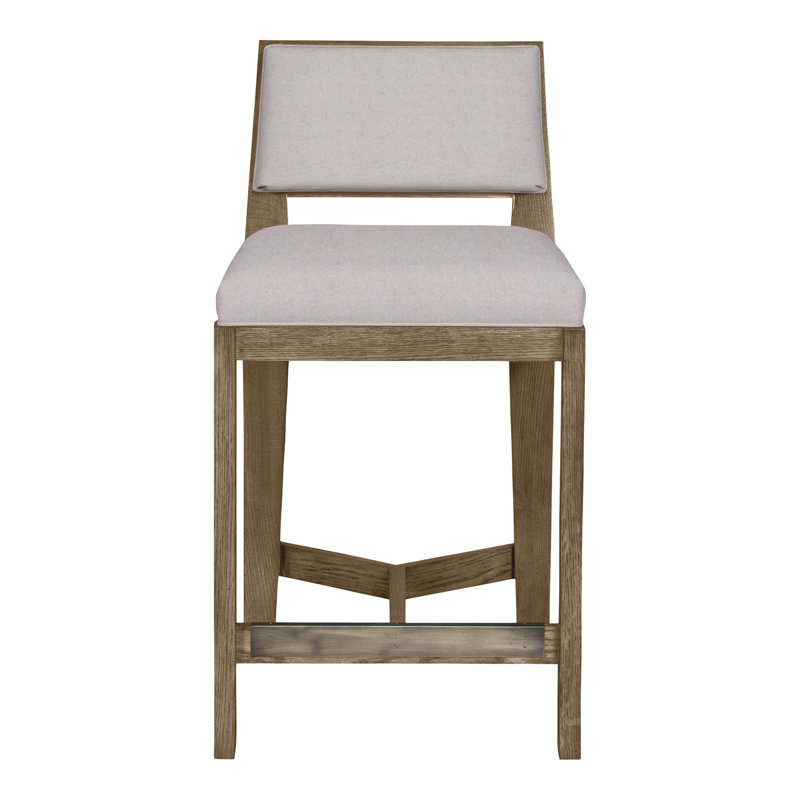 Thom Filicia Solid Wood 32.5" Bar Stool, Nadia Linen, Hampton