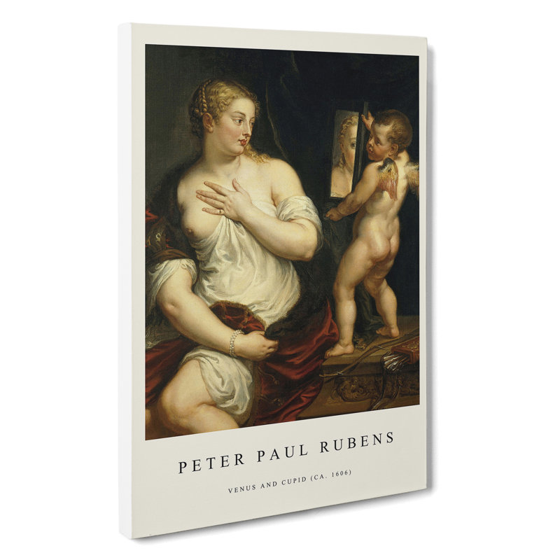Venus And Cupid Print by Peter Paul Rubens - Wrapped Canvas Painting, 50cm H x 35cm W x 3cm D
