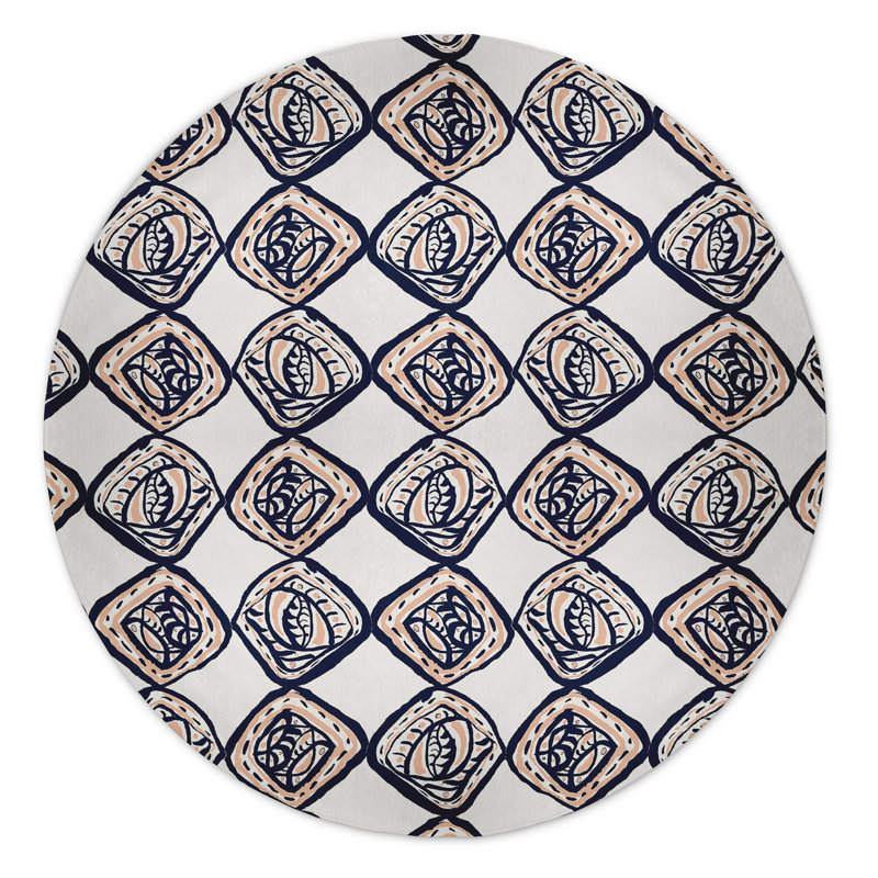 Safari Chenille Geometric Indoor Rug, Round 5'