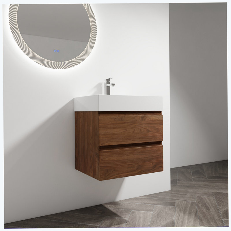 Meuble-lavabo simple 23,6 po avec plateau en céramique Hadeeqa