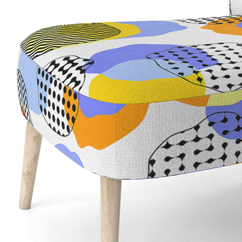 Chaise d'appoint rembourrée multicolore