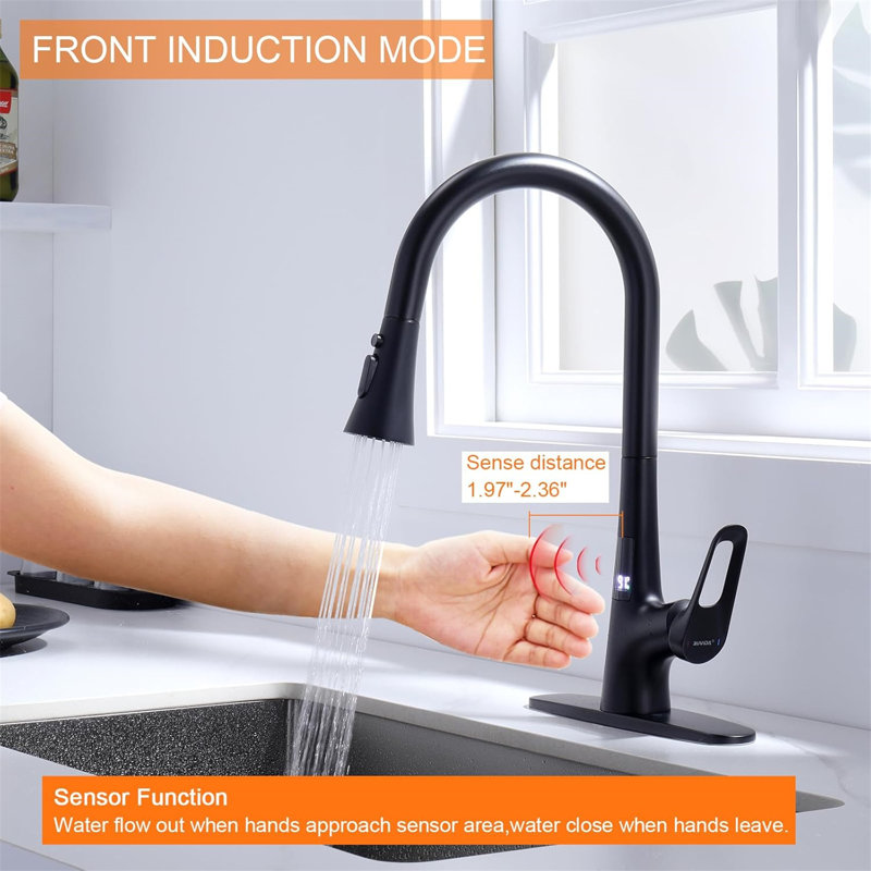 Ruvida Kitchen Faucets,kitchen Sink Faucet With Pull Down Sprayer,single Handle Motion Sensor Kitchen Sink Faucets With Deck Plate