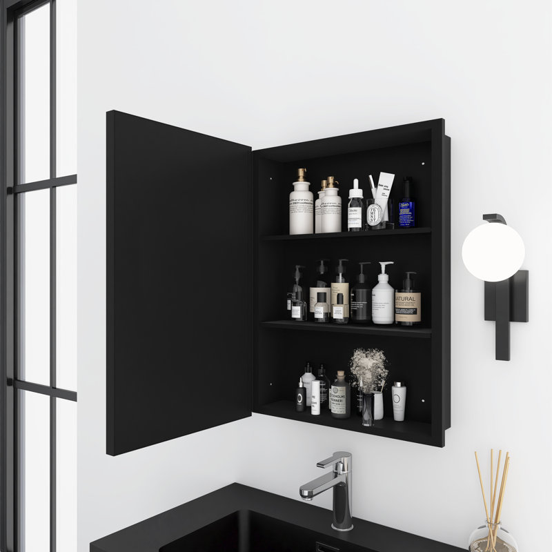 Armoire à pharmacie rectangulaire en fer avec miroir, H 31 po x l 22 po x P 5,3 po