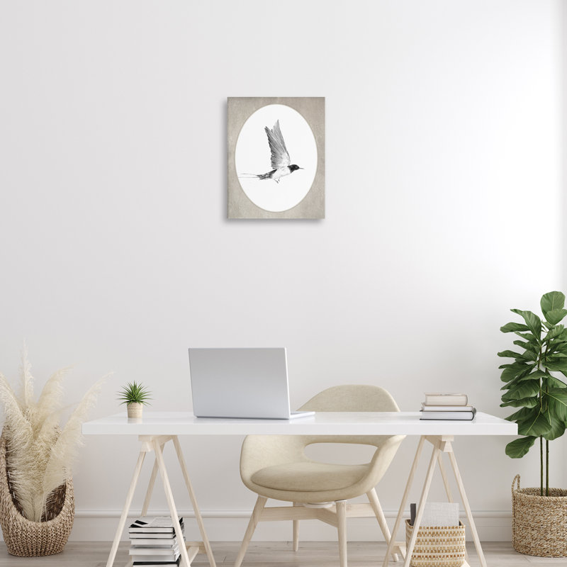 Oiseau en vol, art mural sur toile, H 20 po x l 16 po