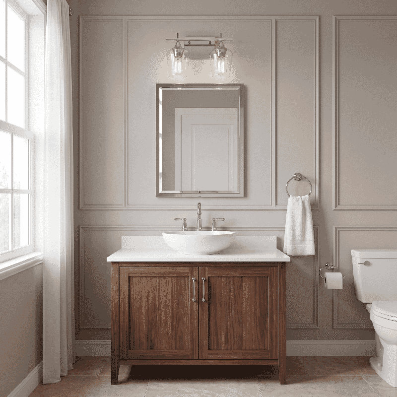 Breena Dimmable Vanity Light in Polished Chrome, Polished Chrome, Clear