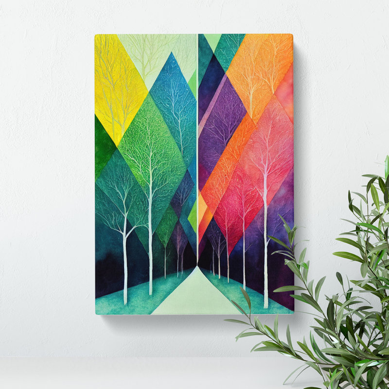 Geometric Forest Abstract - Wrapped Canvas, 50cm H x 35cm W x 3cm D
