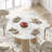Maxwell 47" Sintered Stone Top Round Dining Table Seat 4-6 with White Oak Base