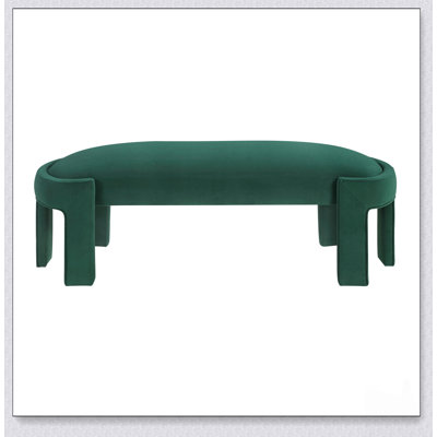Stylish Upholstered Bench with Velvet Fabric, Foam Cushioned Seat, Luxurious Comfort, Durable Plywood Frame for Entryway