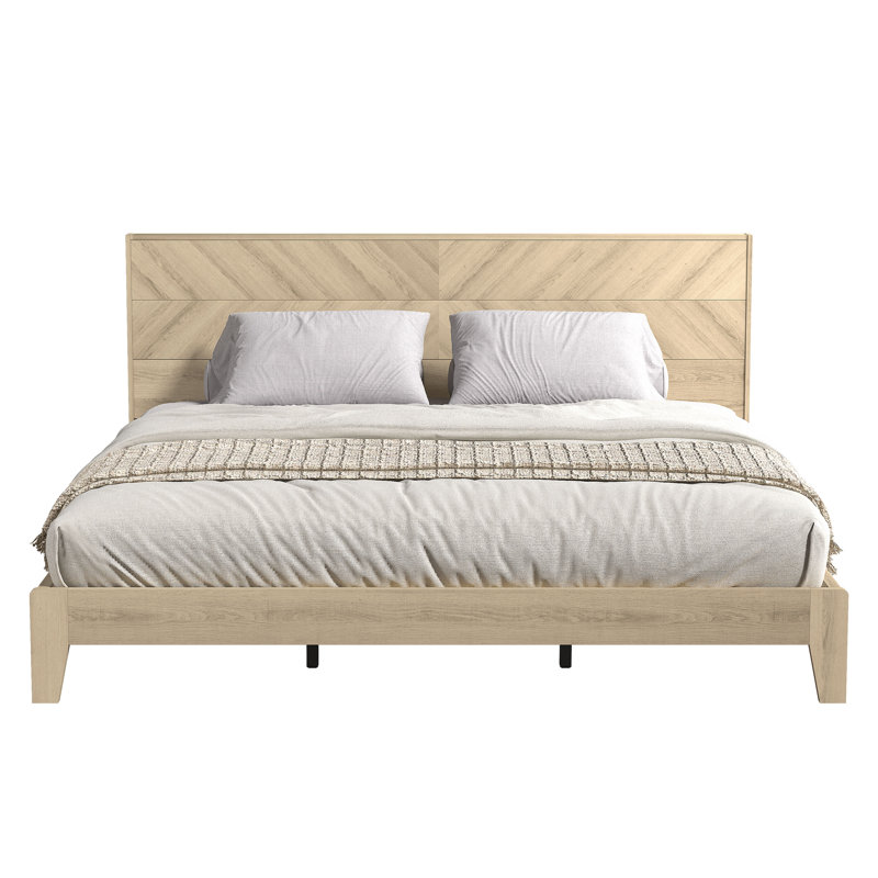 Cadre de lit plateforme Branquinha, Beige, Très grand