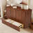 Solid Wood Queen Murphy Bed Cabinet with Storage Drawer, Built-in Charging station, Walnut Finish (Mattress Included)-970623115