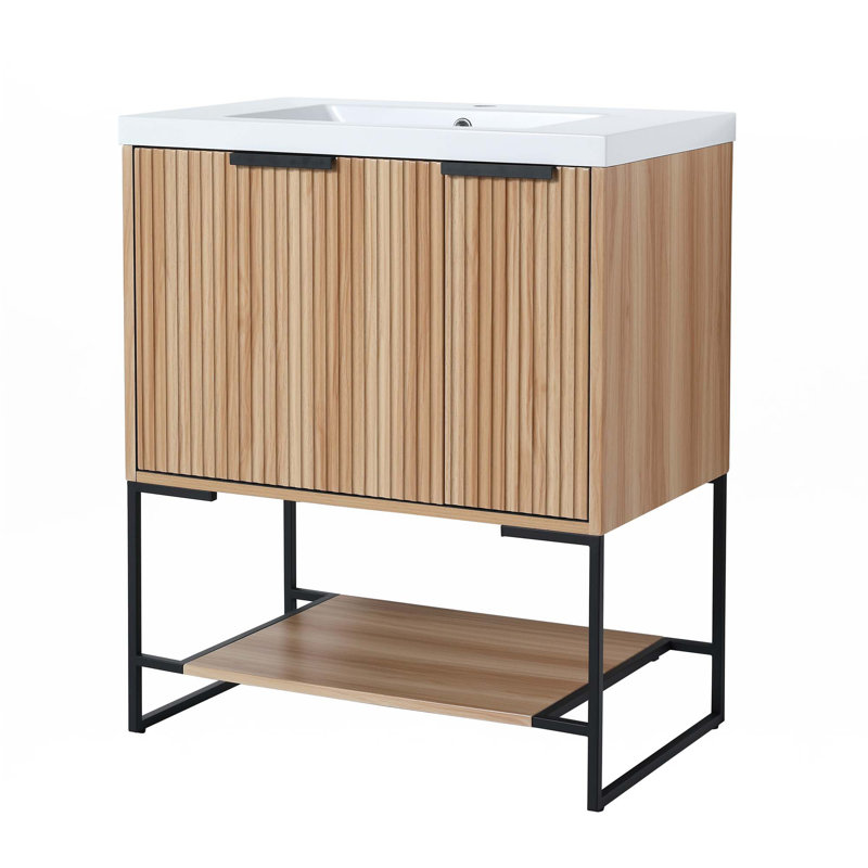 Meuble-lavabo autoportant avec lavabo en résine, 30"
