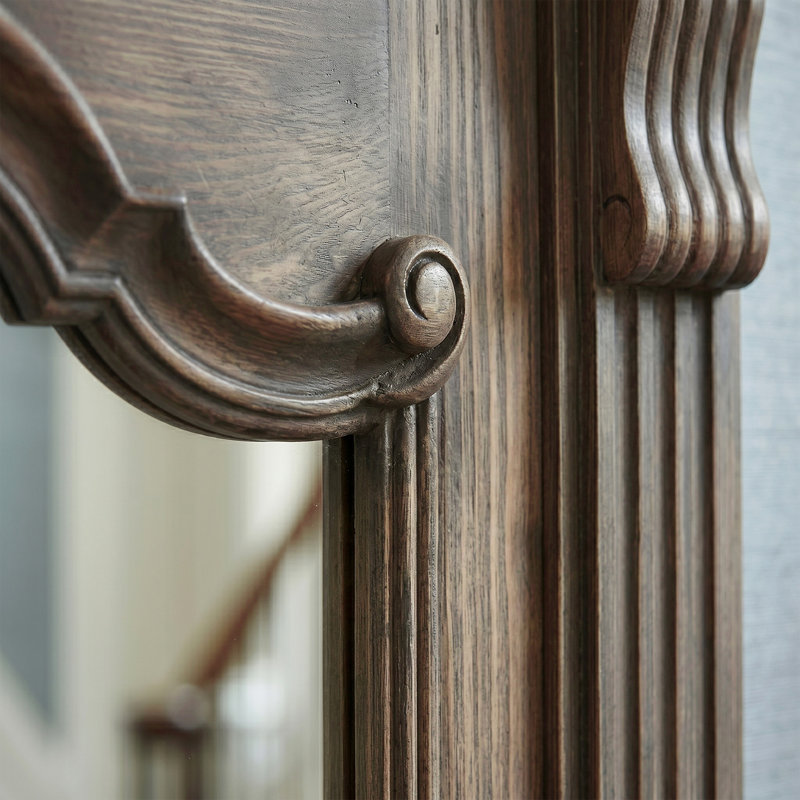 Miroir de plancher en bois naturel vieilli avec double poteau
