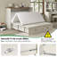 Grand lit escamotable Wilkinson Farmhouse avec grand tiroir de rangement et station de charge, blanc-473660191-473660190