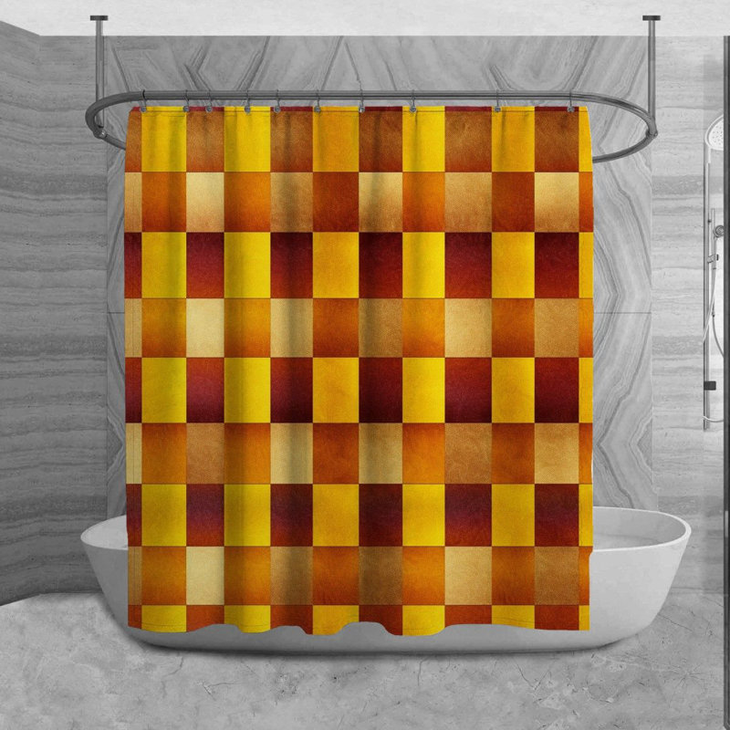 Rideau de douche à carreaux Marquitte, H 73 po x l 70 po