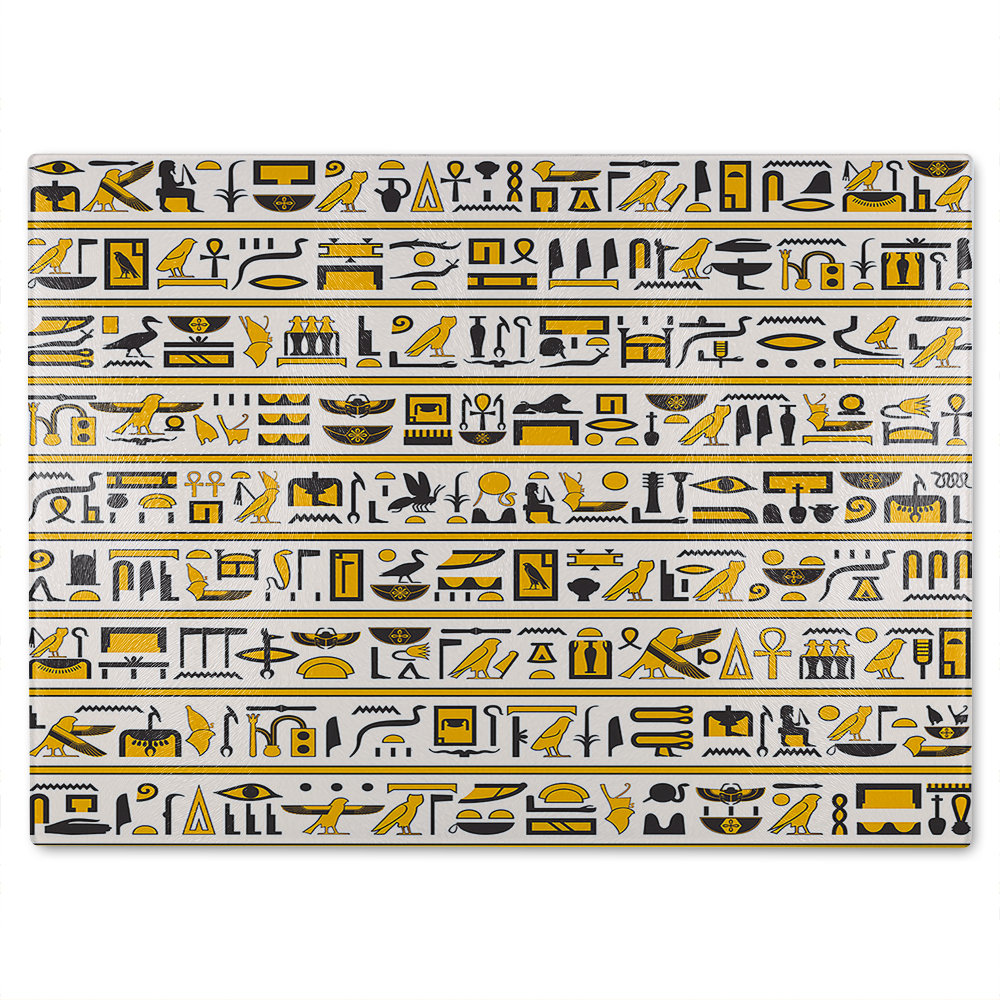 Ancient Egyptian Hieroglyphs Glass Chopping Board