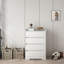 Commode 4 tiroirs, commode sans poignée pour chambre à coucher 100% imperméable, armoire moderne en bois avec cadre robuste-781312083