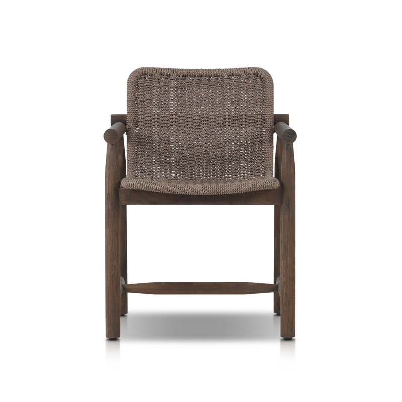 Dume Outdoor Dining Armchair, Dark Gray/Dark Brown