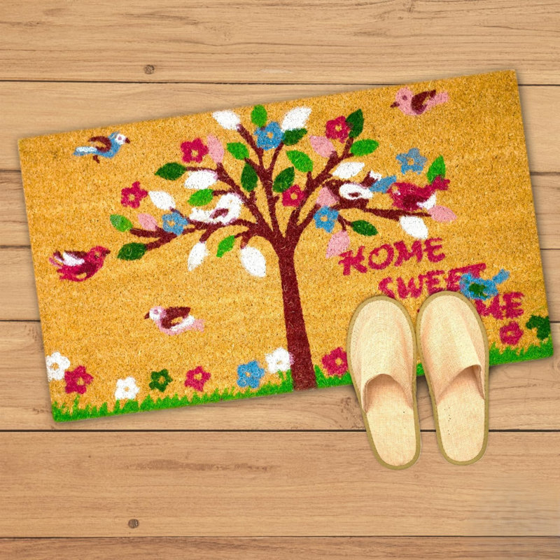 Non-Slip Floral Doormat