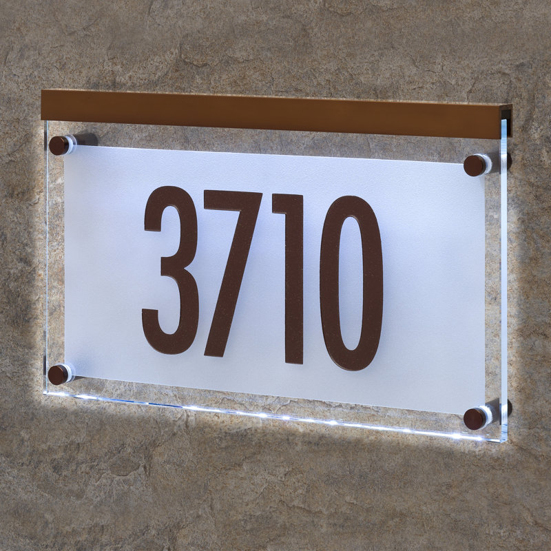 Futura Engraved 1-Line Address Sign, Yes, Dark Bronze