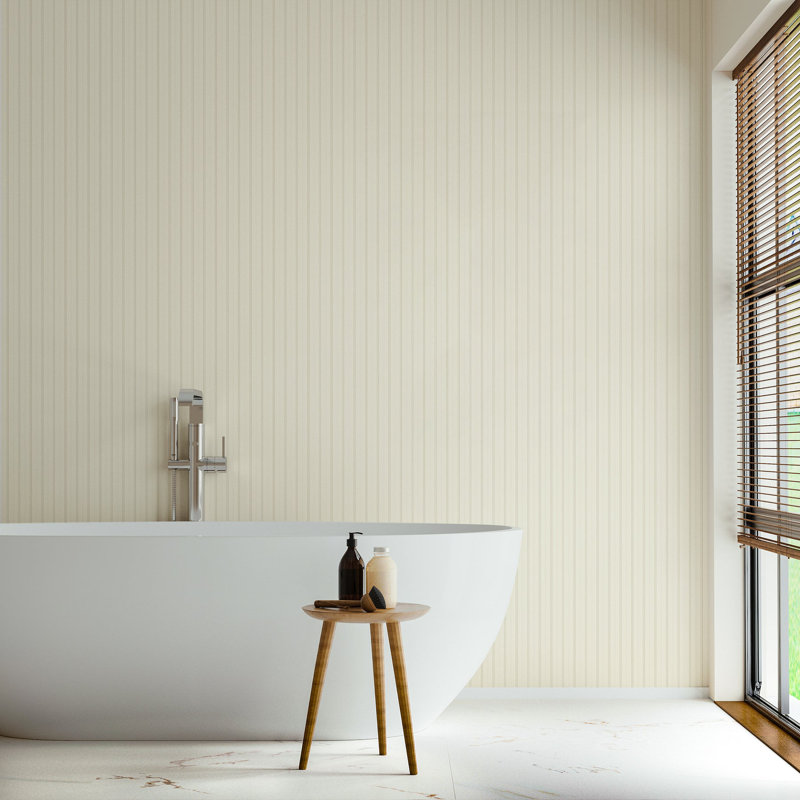 Tailored Stripe - Raw Cotton Wallpaper, Self-Adhesive, Vinyl, Raw Cotton