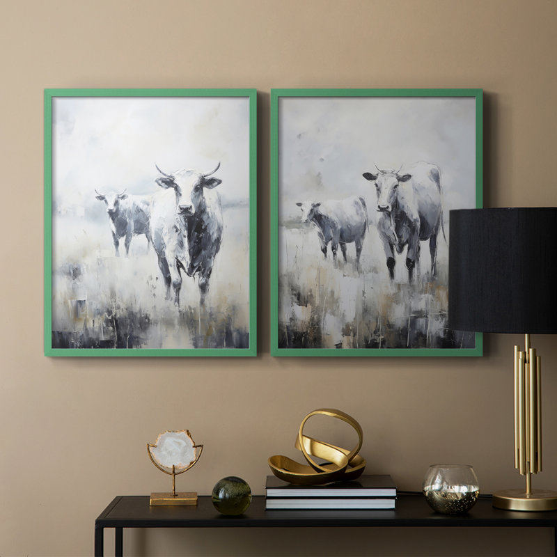 ANIMALS Series CCLX-Premium Framed Print -Ready to Hang - No Nails Required - No Nails Required, Grey, 21" H x 34" W
