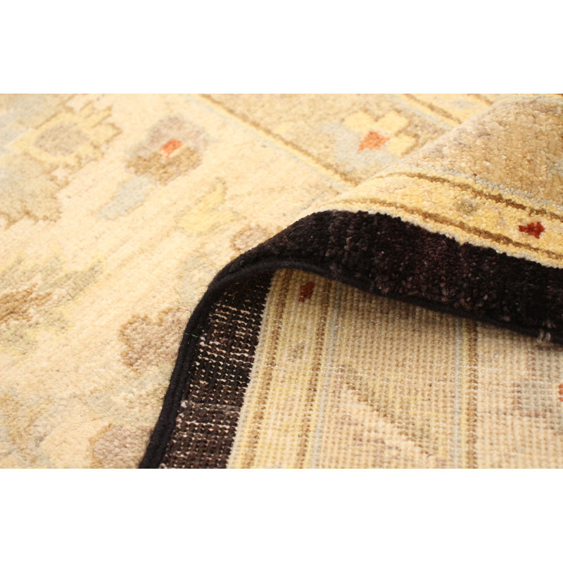 Tapis décoratif en laine de conception unique 8 pi x 9 pi 9 po noué à la main new age ushak