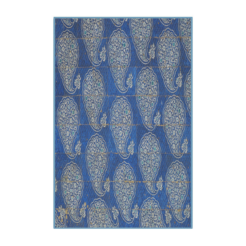 Tapis bleu/gris à tisser électrique, Rectangle 5 pi x 8 pi