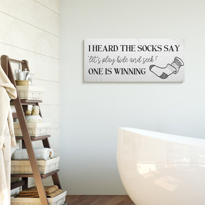 " Socks Say Hide And Seek Quote Laundry Humor " by Daphne Polselli