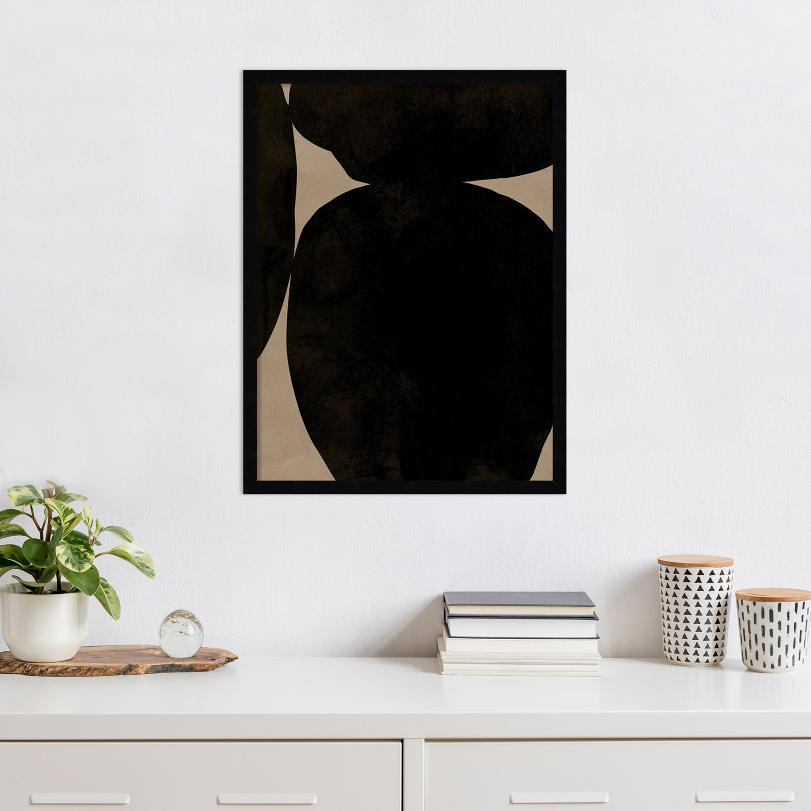 Heirloom Orbs II by Jacob Green, Black, 25" H x 19" W x 1" D
