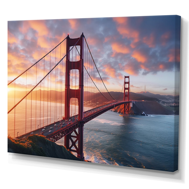 San Francisco Golden Gate Solitude III - impression sur toile encadrée en Californie, H 24 po x l 32 po x P 1 po