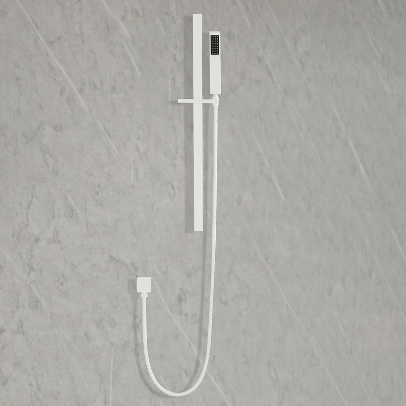 Douche à main avec barre coulissante de 28 po et boyau d'arrosage de 59 po, Blanc