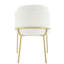 Ensemble de 2 chaises de salle à manger, blanc et brun, siège ergonomique, coussin antidérapant, peu encombrant, siège en métal antique avec pieds bruns