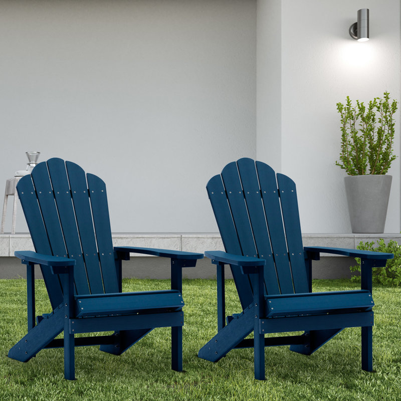 Chaise Adirondack en plastique Keysville, Bleu marine