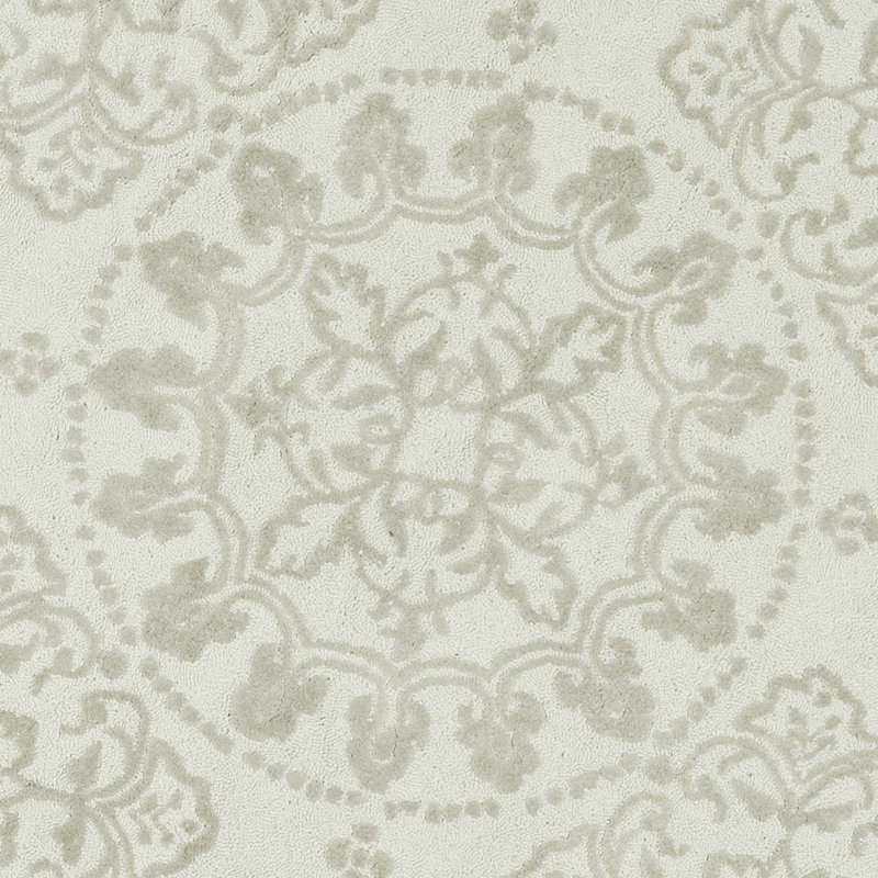Chesterfeld Floral Hand Tufted Wool Shale Area Rug, Round 6'