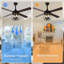 Ventilateur de plafond 52 po à 4 pales en bois avec lumière et télécommande Farmhouse
