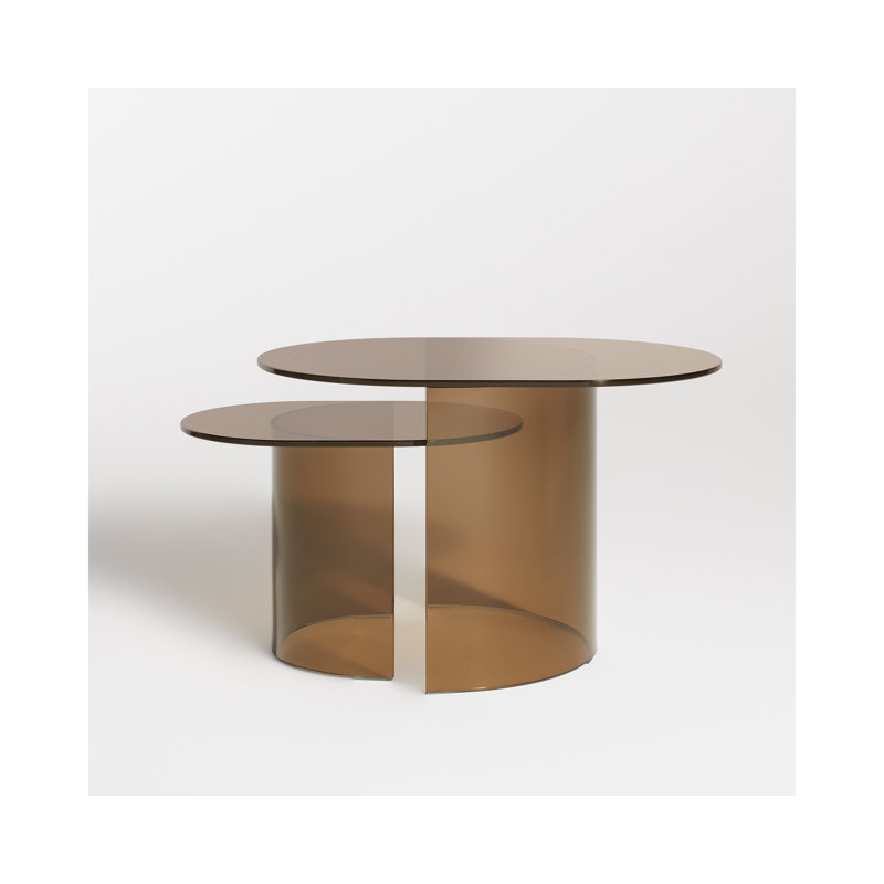 Half Past Glass End Table, 14" H x 21" W x 16" D